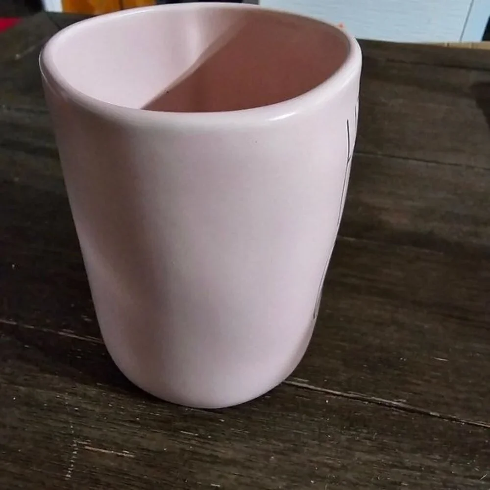 NWT Rae Dunn Magenta Pastel Pink Hey Girl Ceramic Coffee Mug Farmhouse Tea